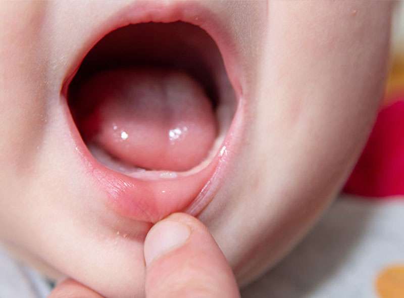 Close up shot of baby's mouth