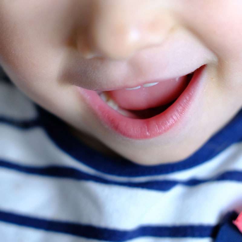 Close up shot of toddler's mouth
